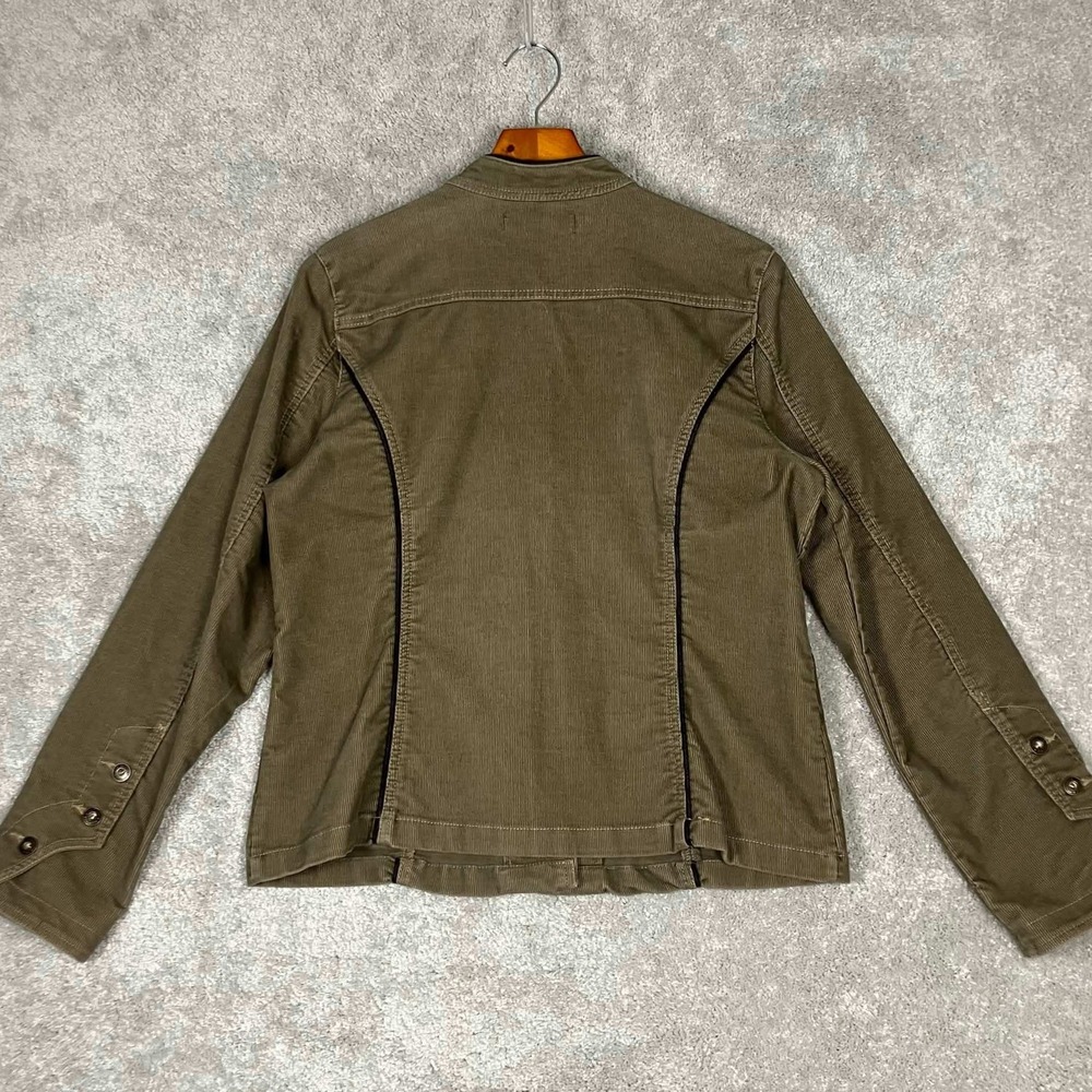 Jeanstar Womens Corduroy Military Style Jacket Olive Green Button Up Size L - Picture 6 of 12